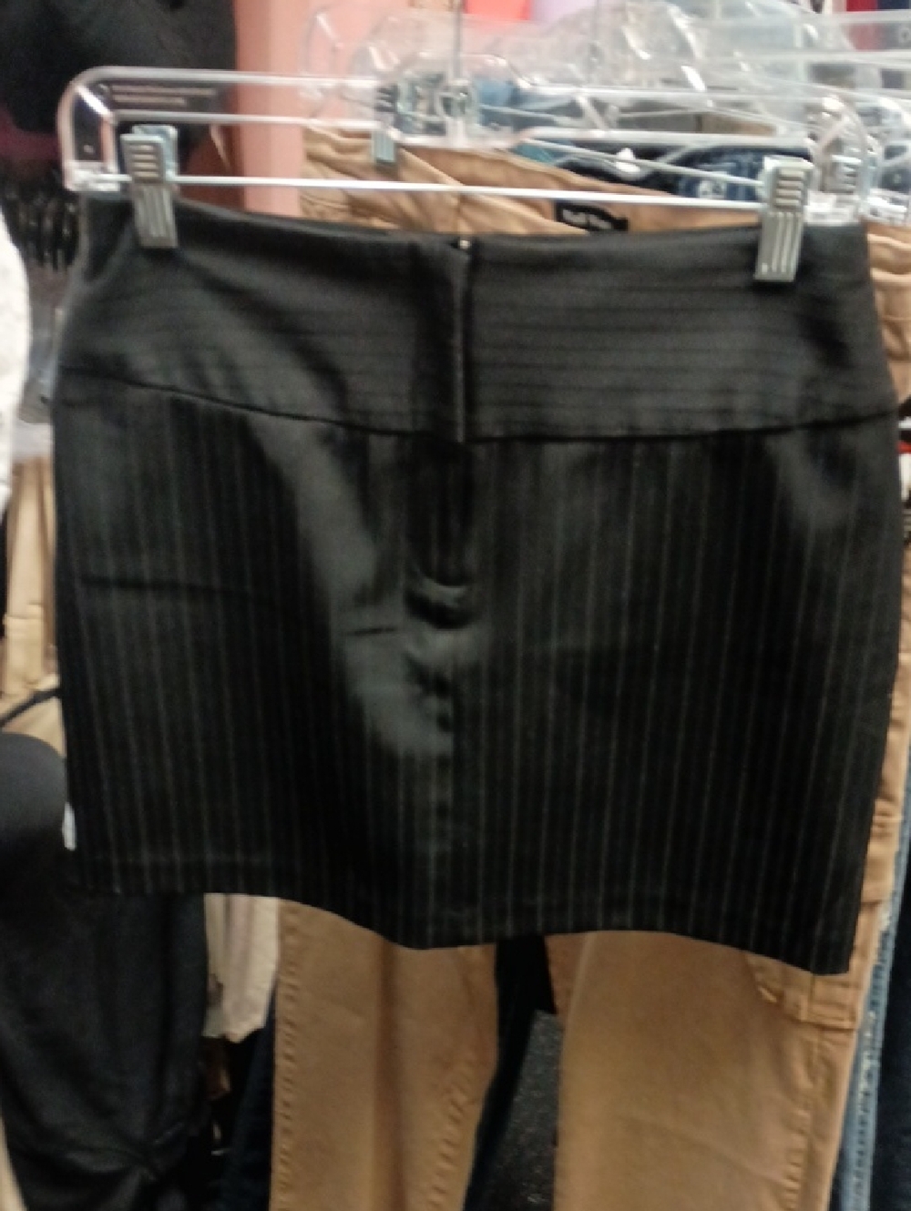 Black Pinstripe Women's Pencil Skirt
